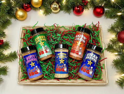 Assorted BBQ seasoning in a basket 